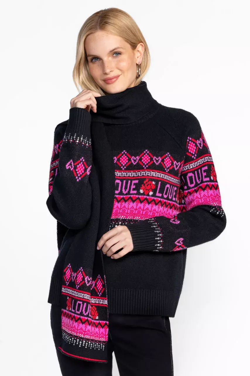 Johnny Was THE FAIRISLE SCARF Black