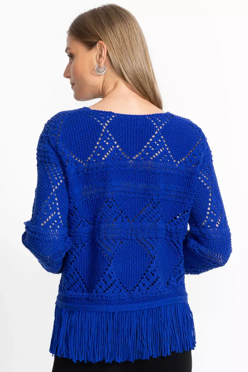 Johnny Was THE FRINGE PULLOVER Cobalt