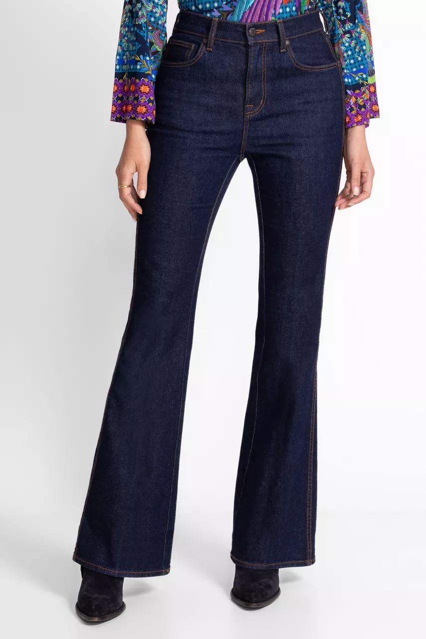 Johnny Was THE HIGH RISE FLARE JEAN Dark Wash