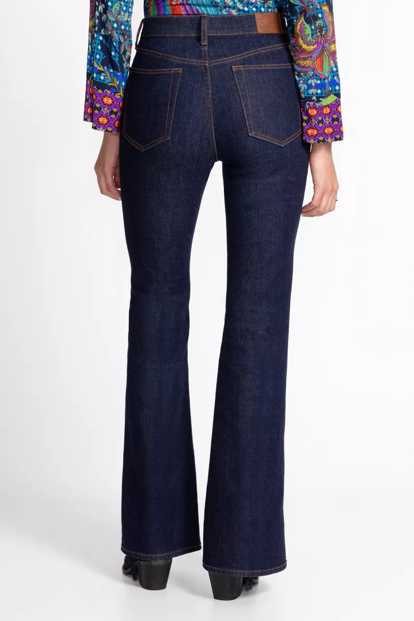 Johnny Was THE HIGH RISE FLARE JEAN Dark Wash