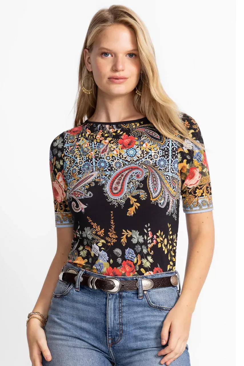 Johnny Was THE JANIE FAVORITE BOAT NECK TEE Leto