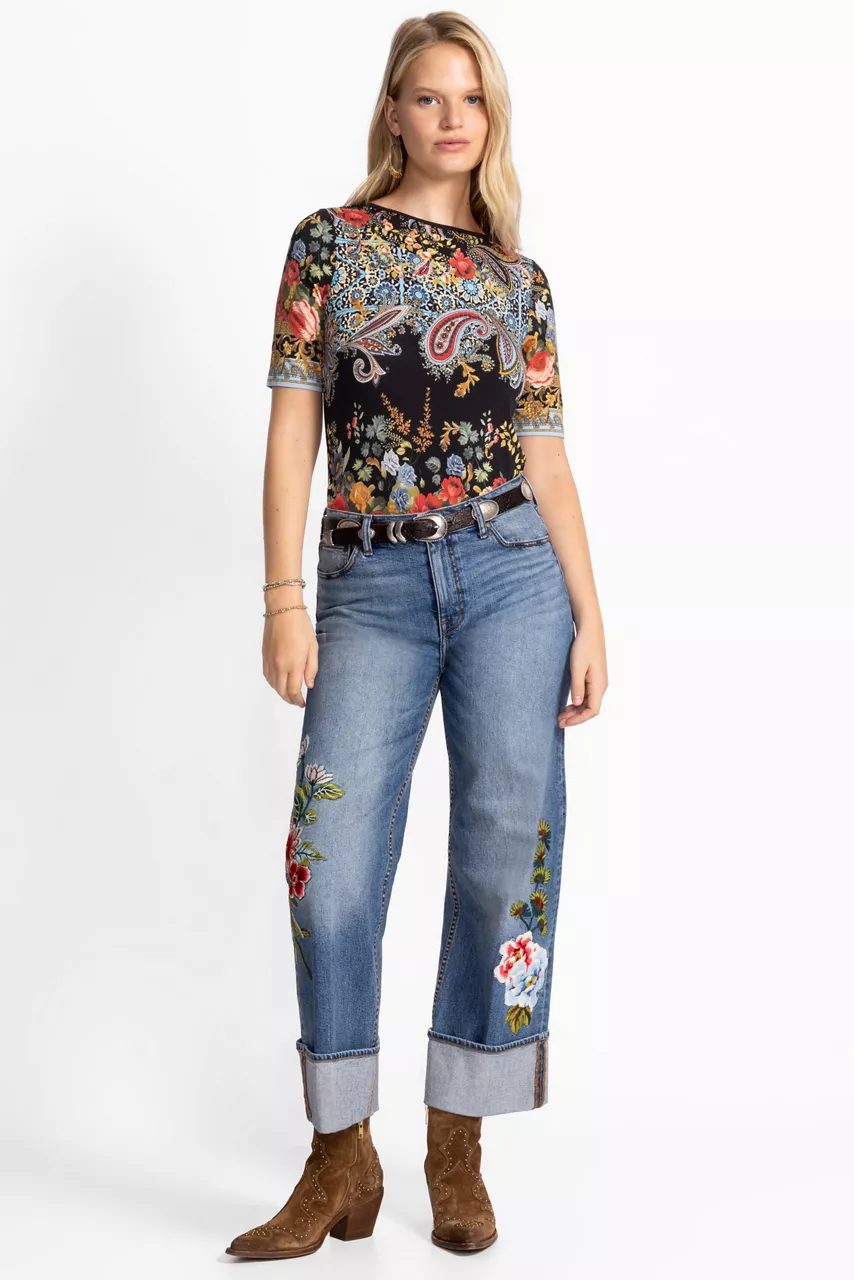 Johnny Was THE JANIE FAVORITE BOAT NECK TEE Leto