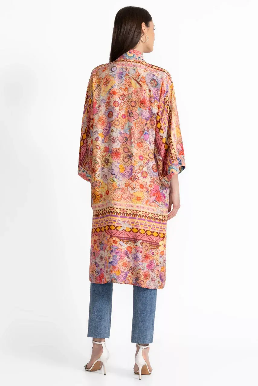 Johnny Was THE MAGGI LONG KIMONO Sage Pink