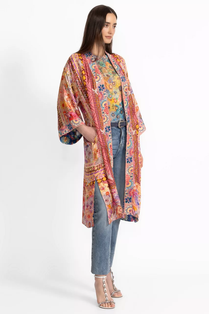johnny was THE MAGGI LONG KIMONO Sage Pink