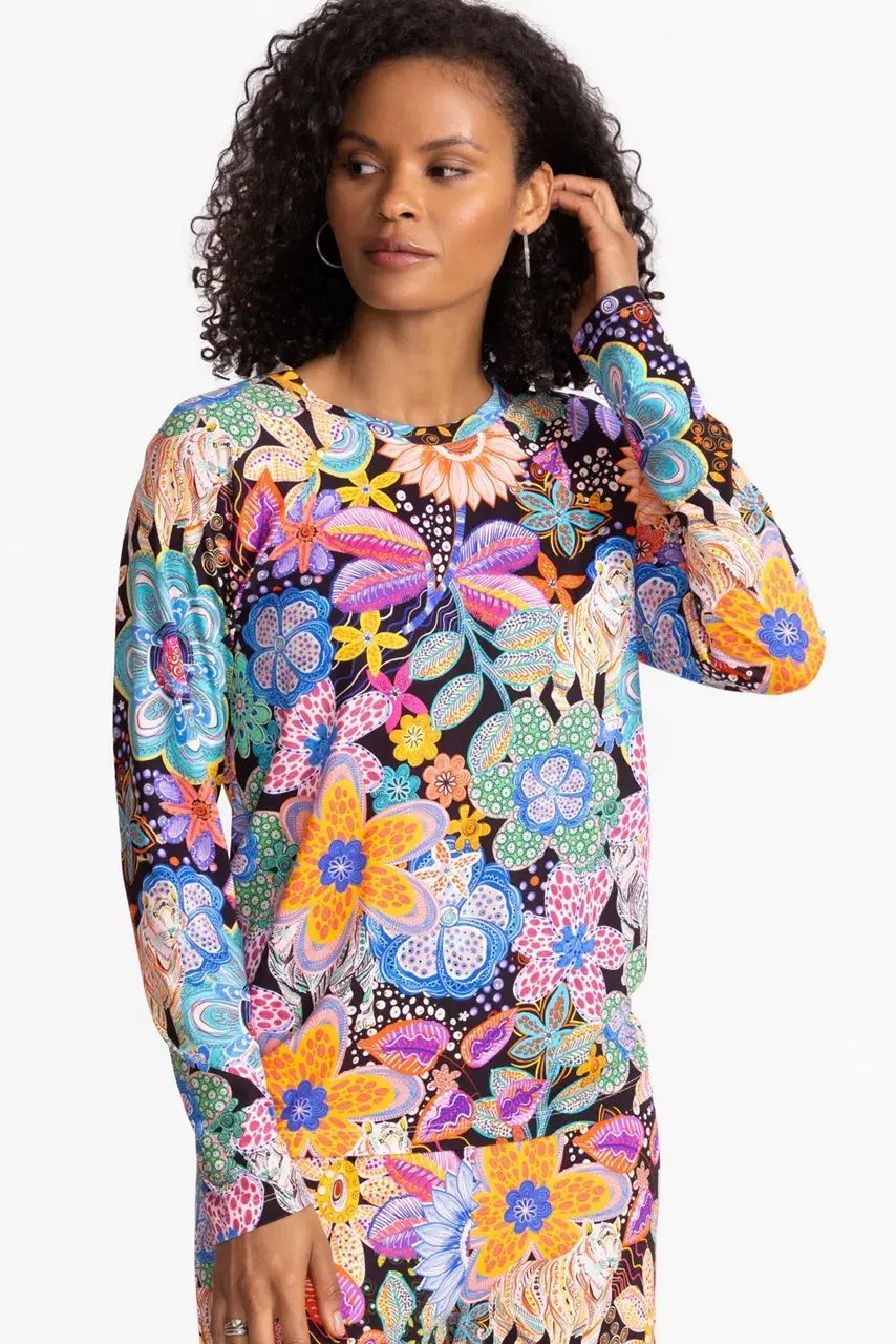 Johnny Was THE RAGLAN PJ SET Caetana Allover Print