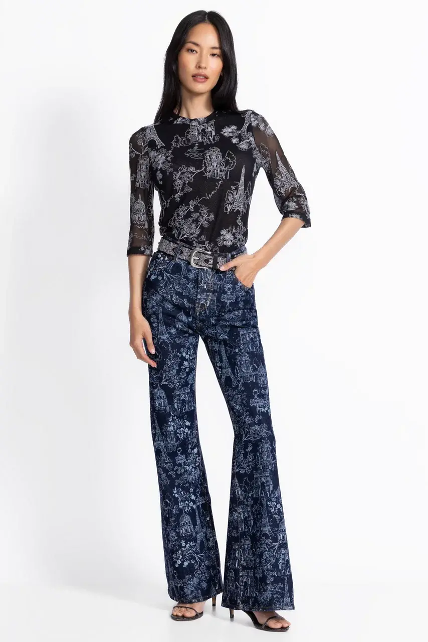 Johnny Was THE STRAIGHT FLARE JEAN Dark Wash