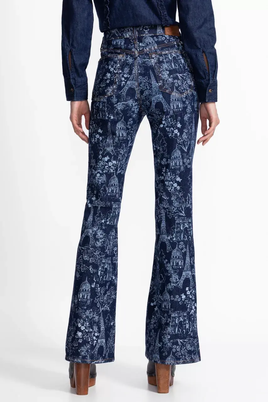 Johnny Was THE STRAIGHT FLARE JEAN Dark Wash