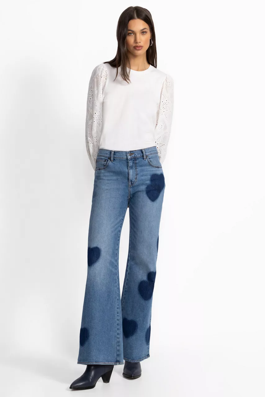 Johnny Was THE STRAIGHT FLARE JEAN Medium Wash