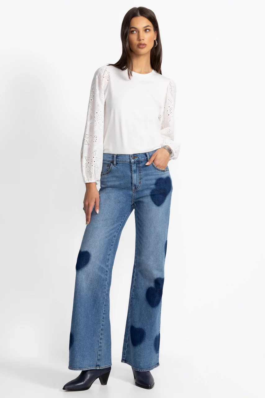 johnny was THE STRAIGHT FLARE JEAN Medium Wash