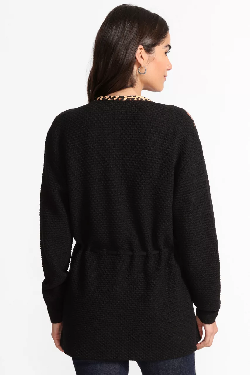 Johnny Was THE WAIST TIE CARDIGAN Black