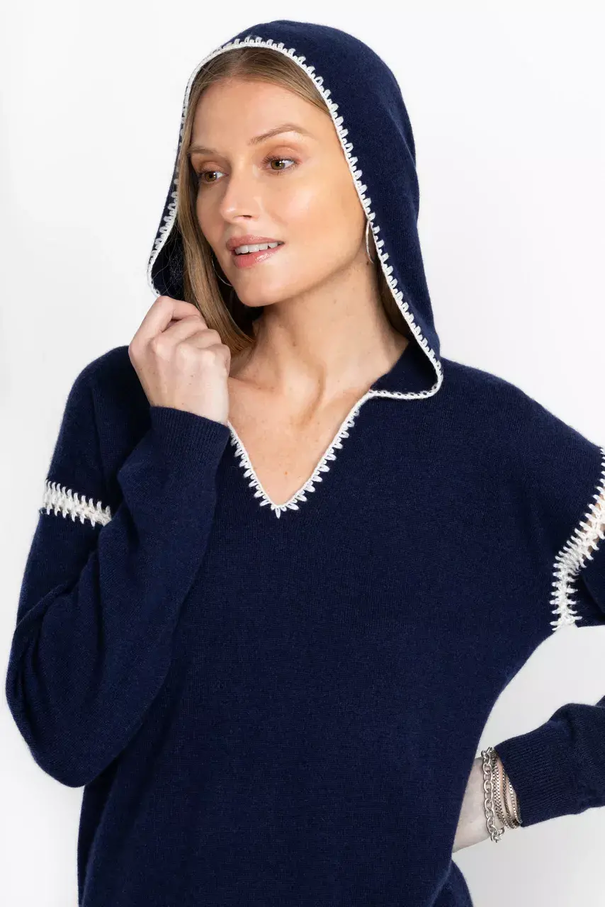 Johnny Was THE WHIPSTITCH HOODIE Navy