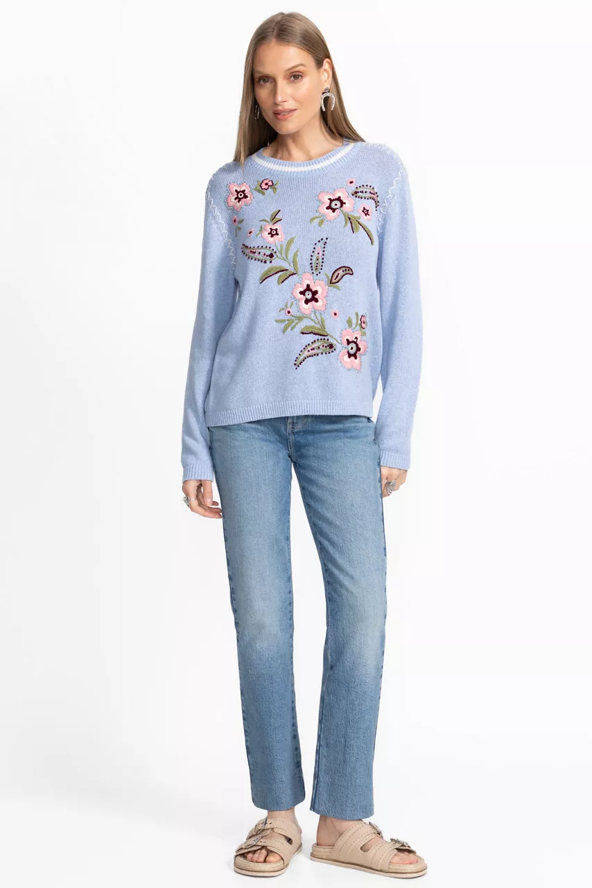 Johnny Was THE WHIPSTITCH PULOVER Clear Sky