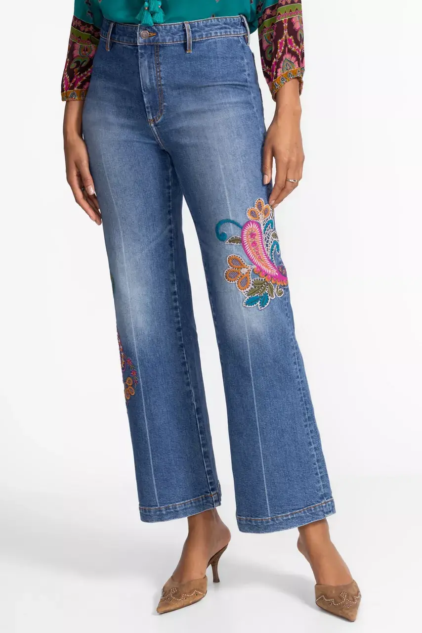 Johnny Was THE WIDE LEG JEAN Medium Wash