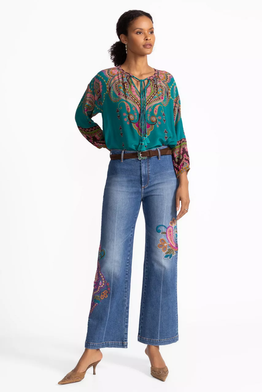 johnny was THE WIDE LEG JEAN Medium Wash