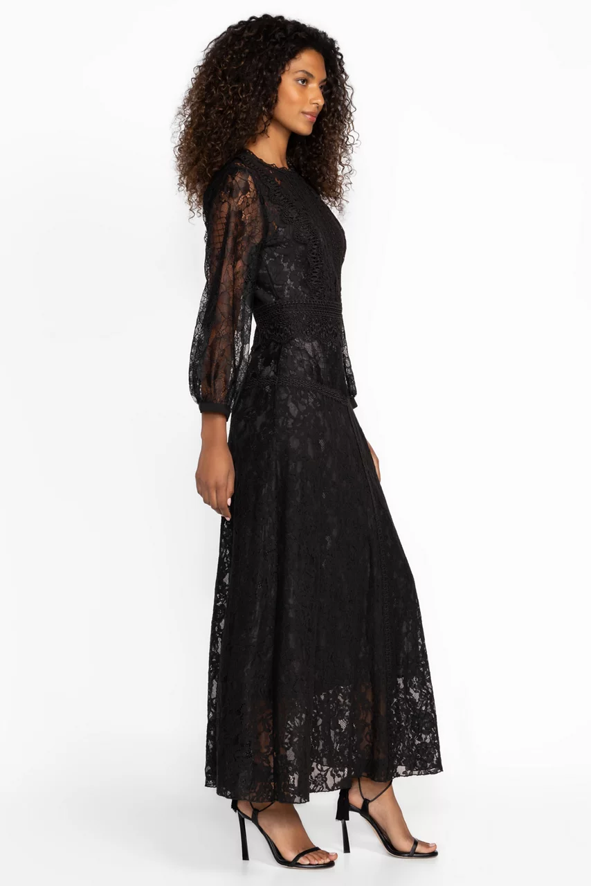 Johnny Was THEA LACE DRESS Black