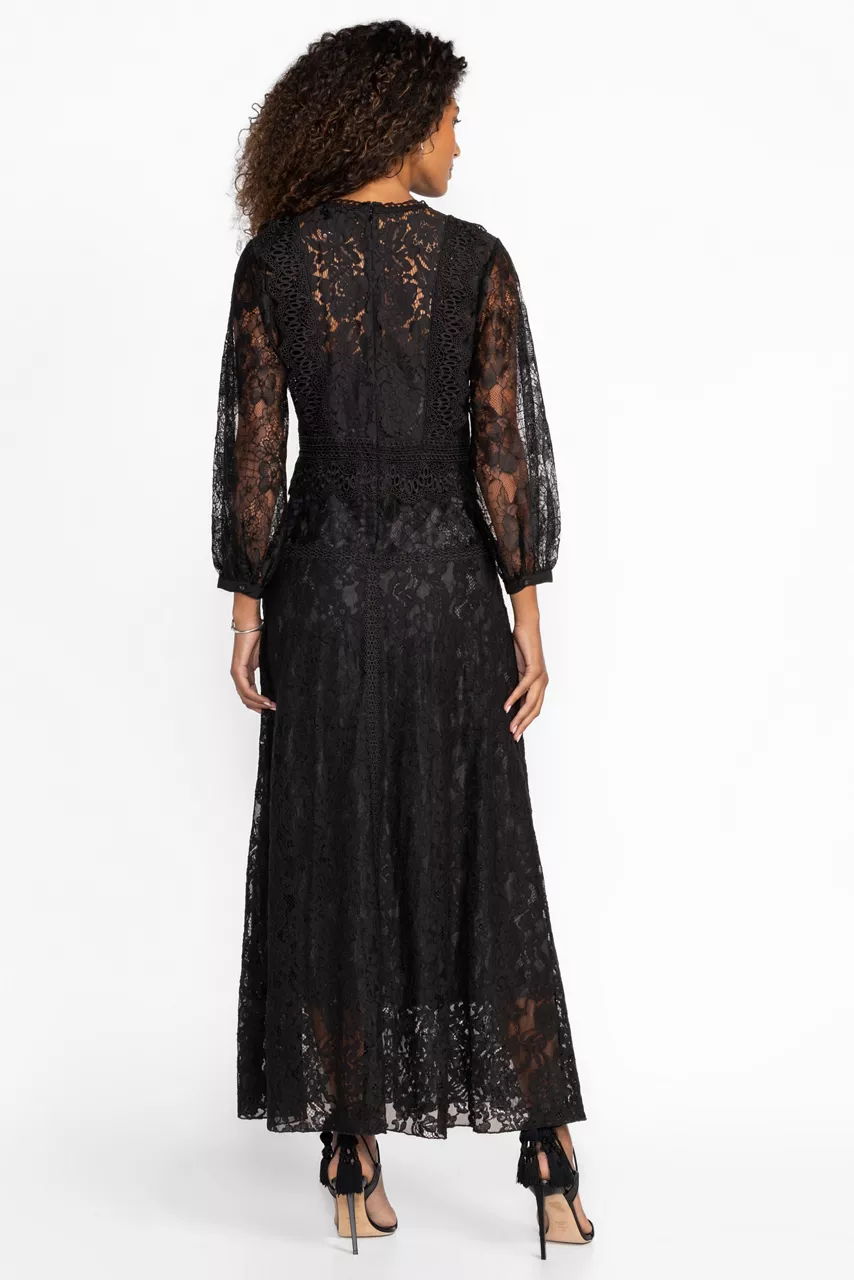 Johnny Was THEA LACE DRESS Black