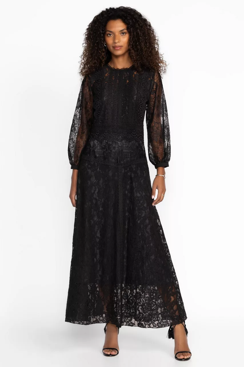 johnny was THEA LACE DRESS Black