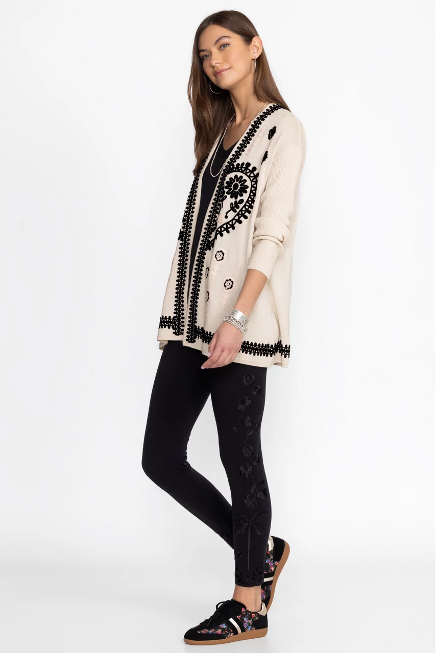 Johnny Was TONAL LEGGING Black