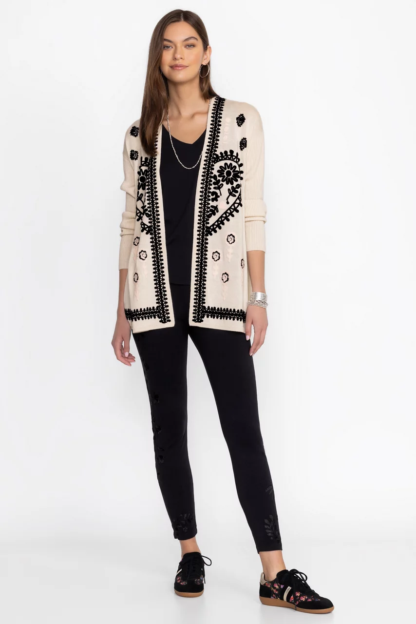 Johnny Was TONAL LEGGING Black