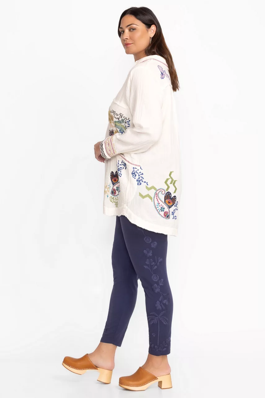 Johnny Was TONAL LEGGING Navy