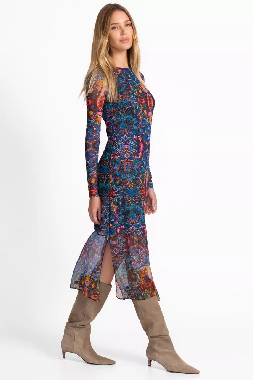 Johnny Was TULUS MESH MIDI DRESS Ottalie