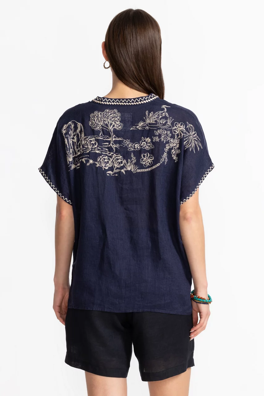 Johnny Was VANONA BLOUSE Blue Nights