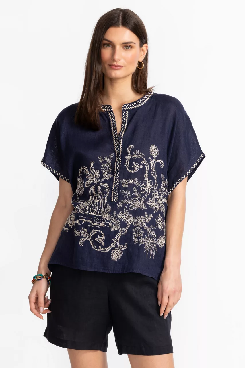 johnny was VANONA BLOUSE Blue Nights