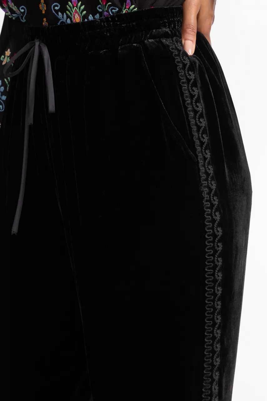Johnny Was VELVET JOGGER Black