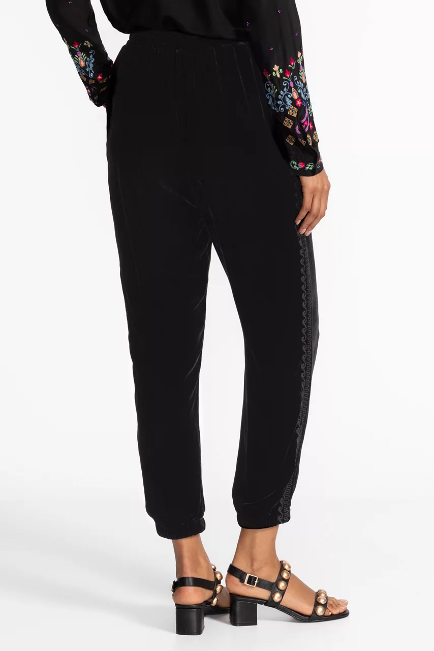 Johnny Was VELVET JOGGER Black