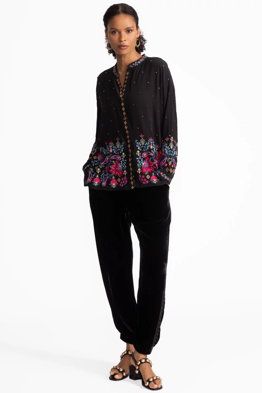 johnny was VELVET JOGGER Black