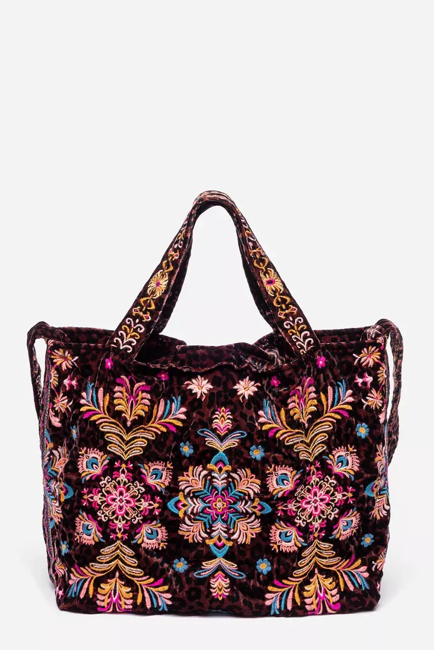 johnny was VELVET TOTE BAG Misty Leopard