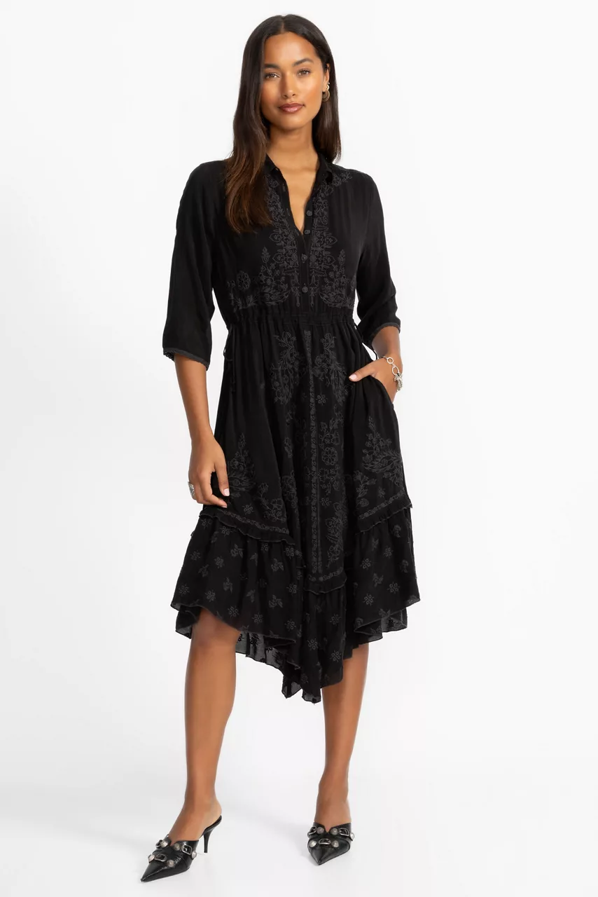 Johnny Was VIPIANA DRESS Black