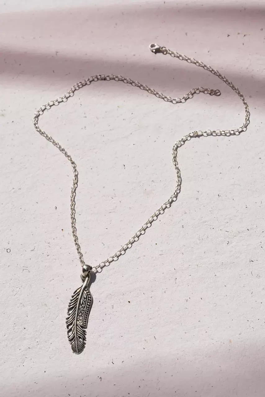 Johnny Was VIRTUOUS FEATHER NECKLACE Silver