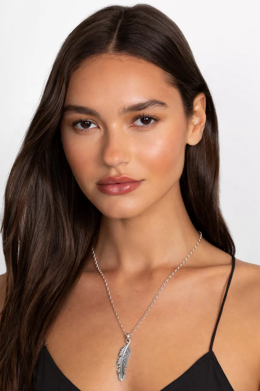 Johnny Was VIRTUOUS FEATHER NECKLACE Silver