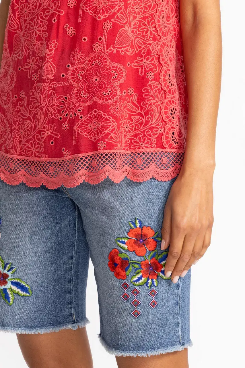 Johnny Was WAYNE TANK Racing Red