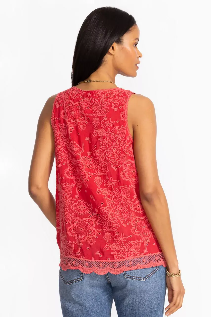 Johnny Was WAYNE TANK Racing Red