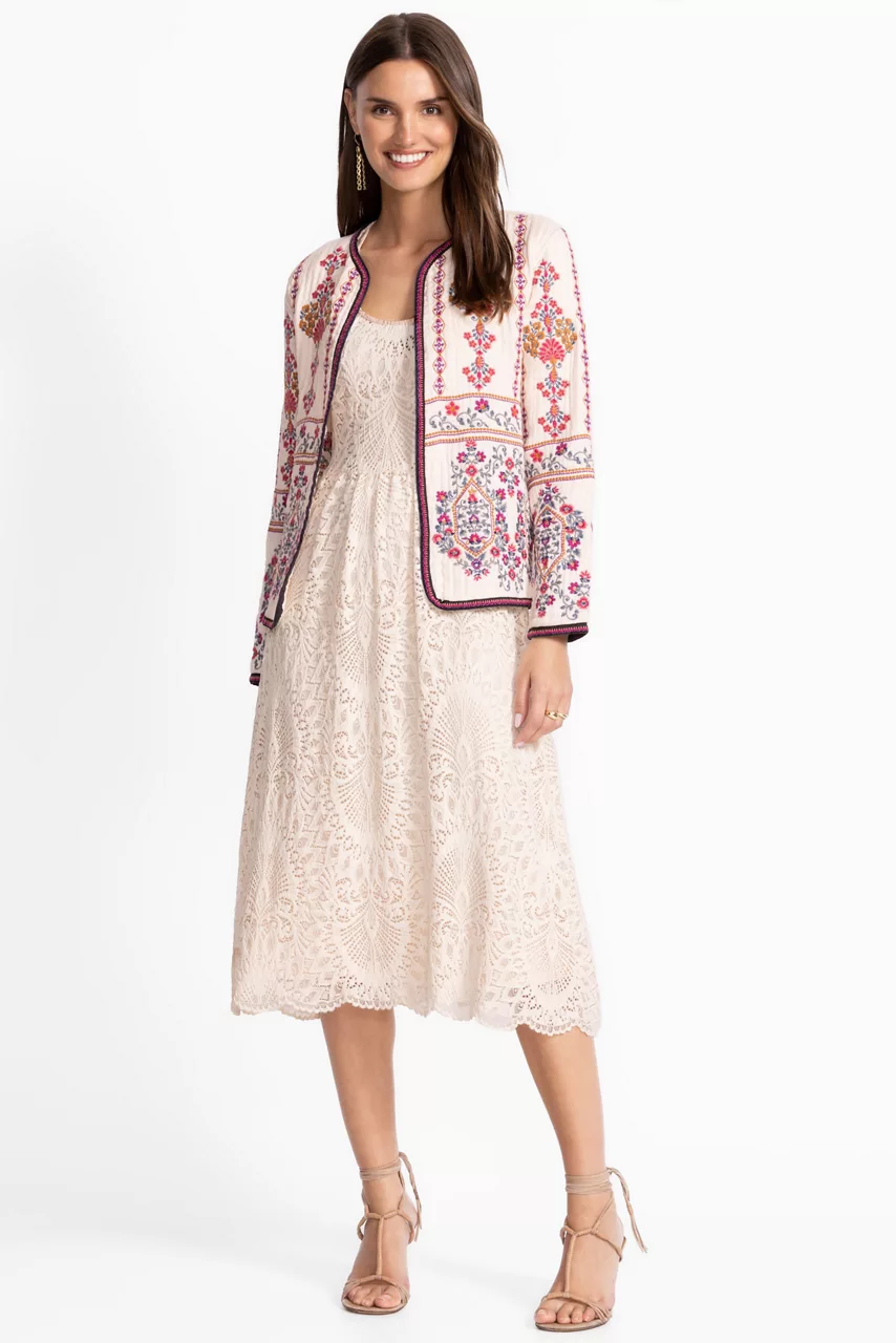 Johnny Was WENDY EMBROIDERED JACKET Natural