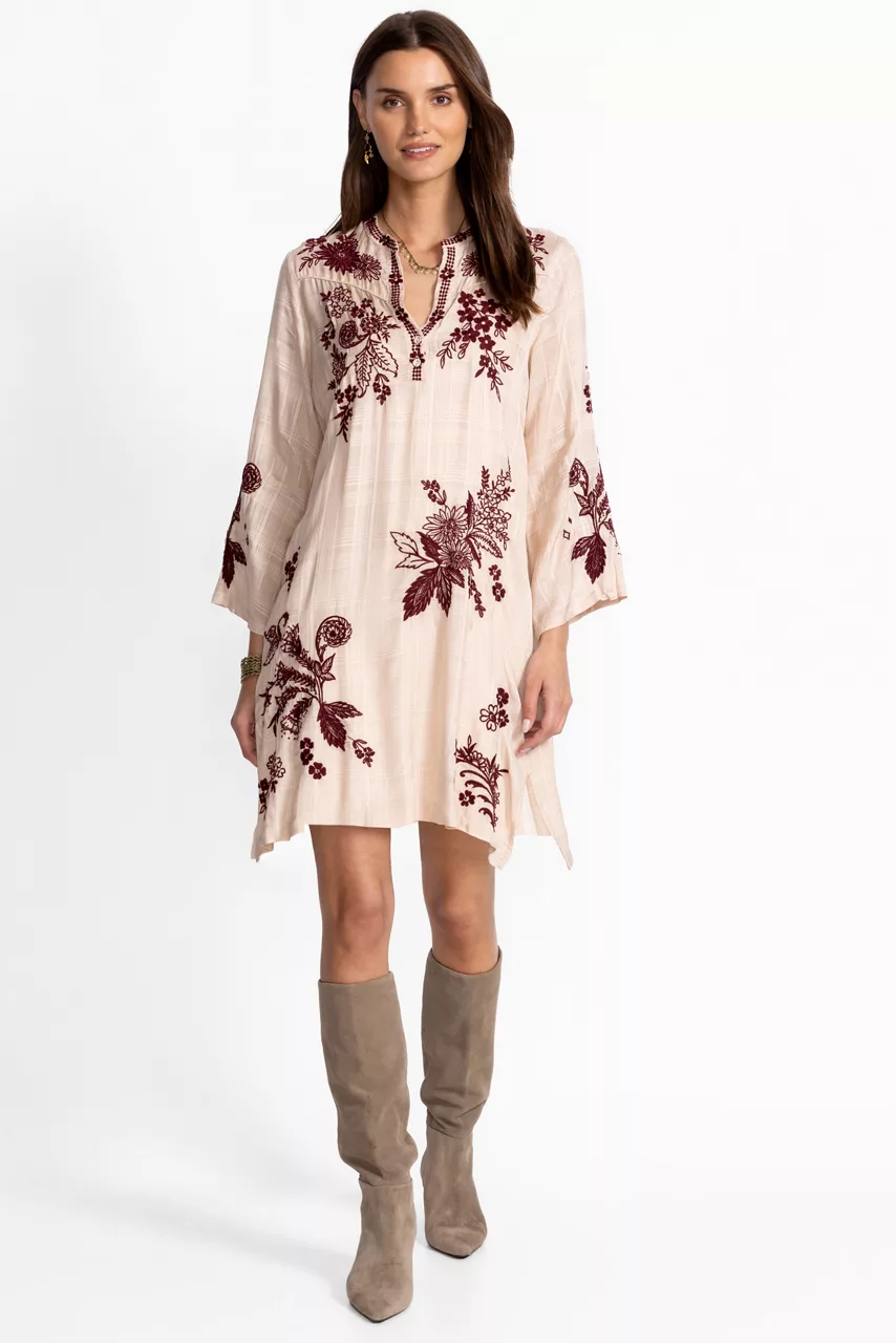 johnny was WESTERN PIPED YOKE DRESS Zion Ivory