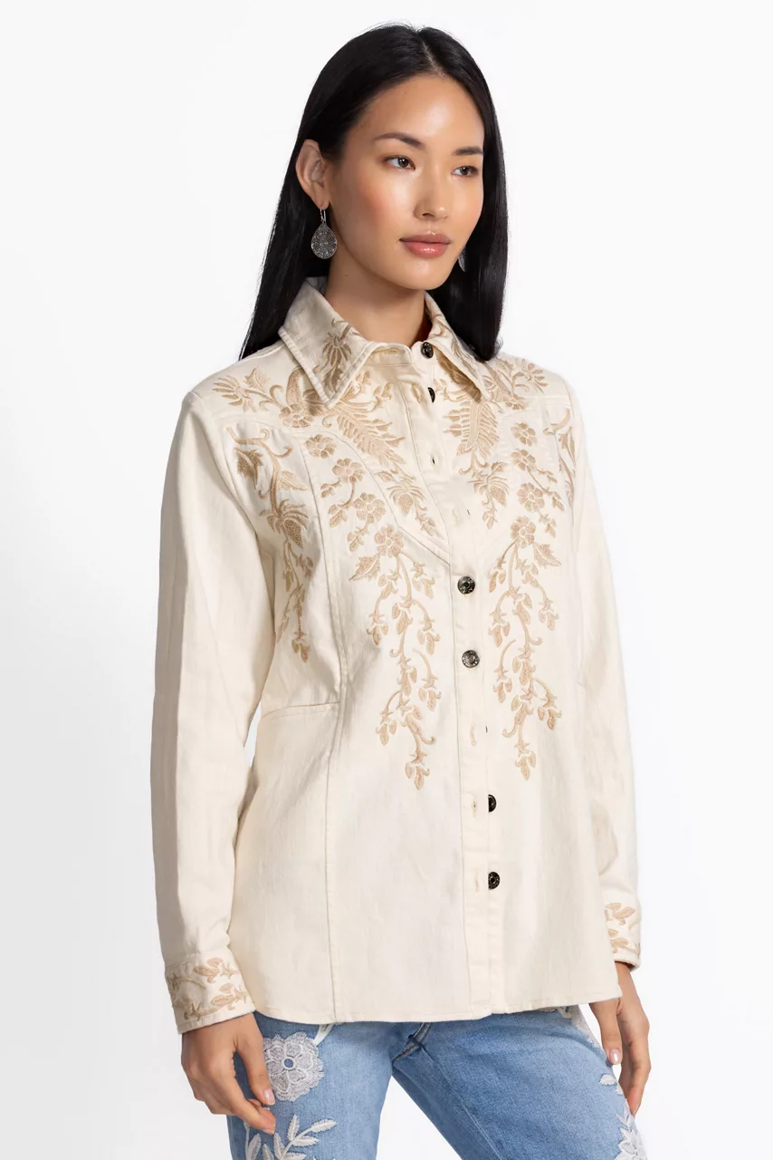 Johnny Was WESTERN SEAMED JACKET Artic Wolf