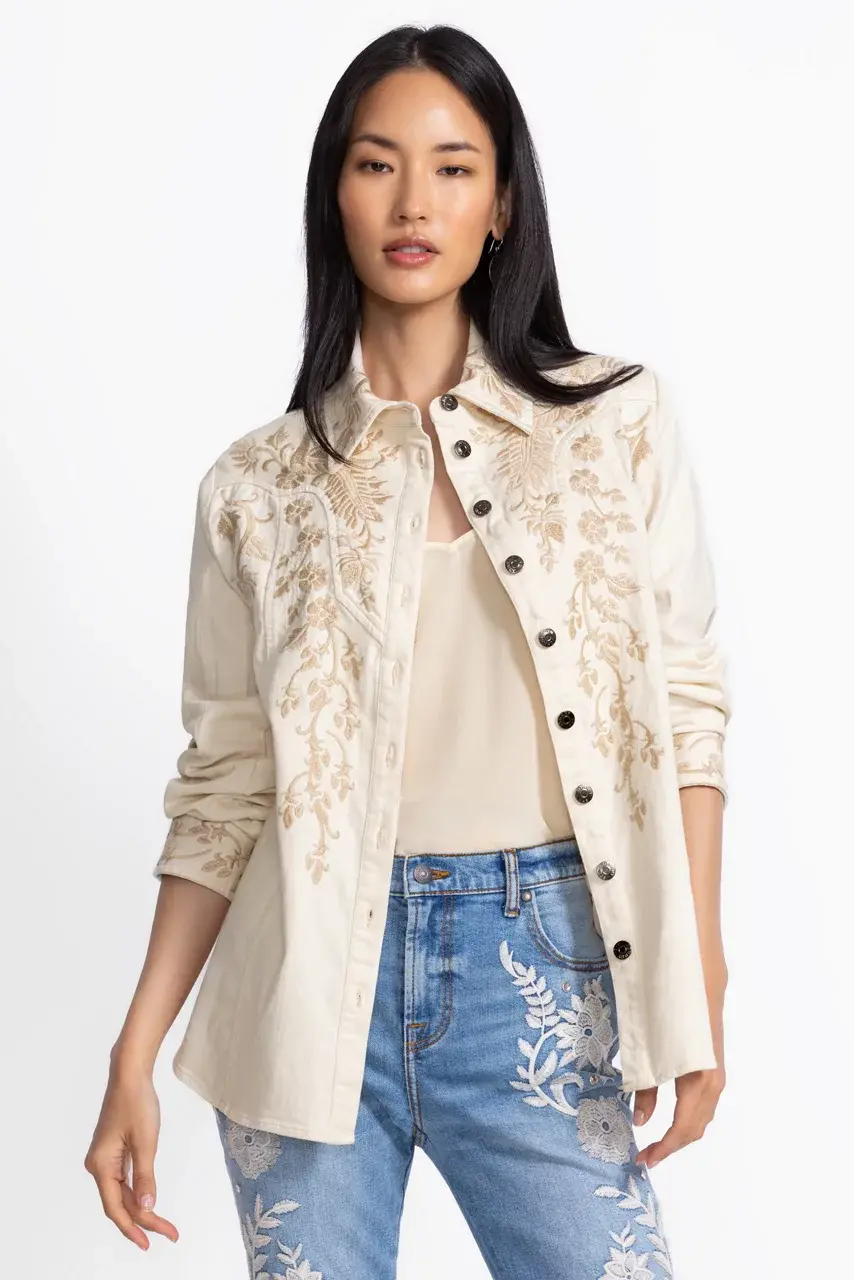 Johnny Was WESTERN SEAMED JACKET Artic Wolf