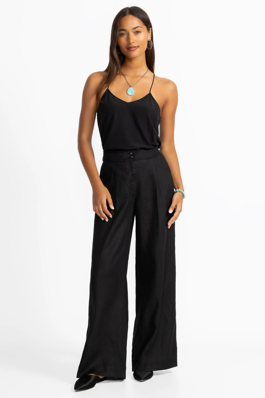 Johnny Was WIDE LEG PLEAT PANT Black