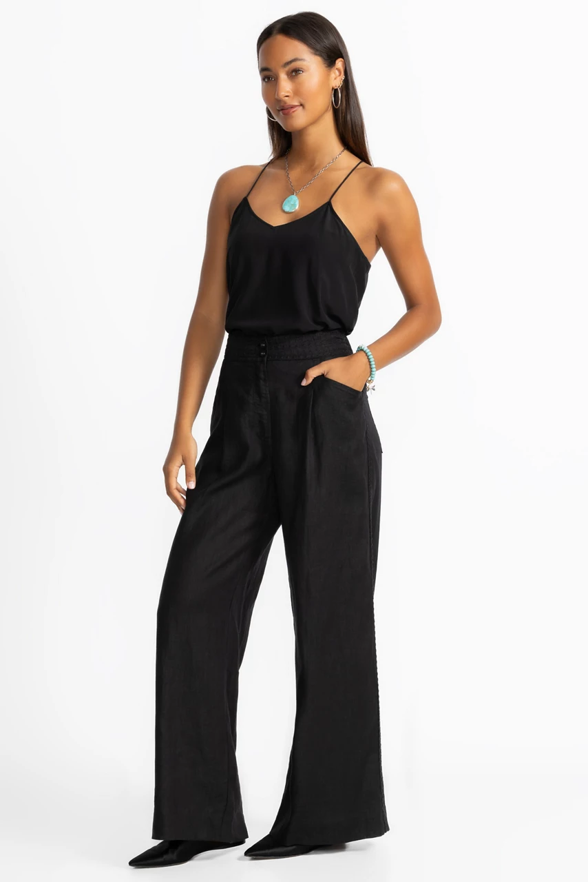 Johnny Was WIDE LEG PLEAT PANT Black