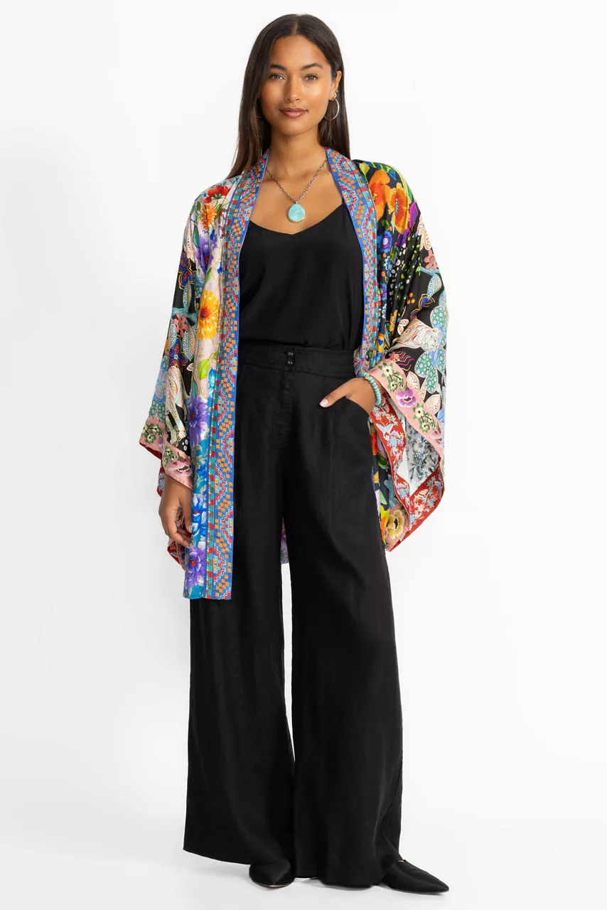 johnny was WIDE LEG PLEAT PANT Black