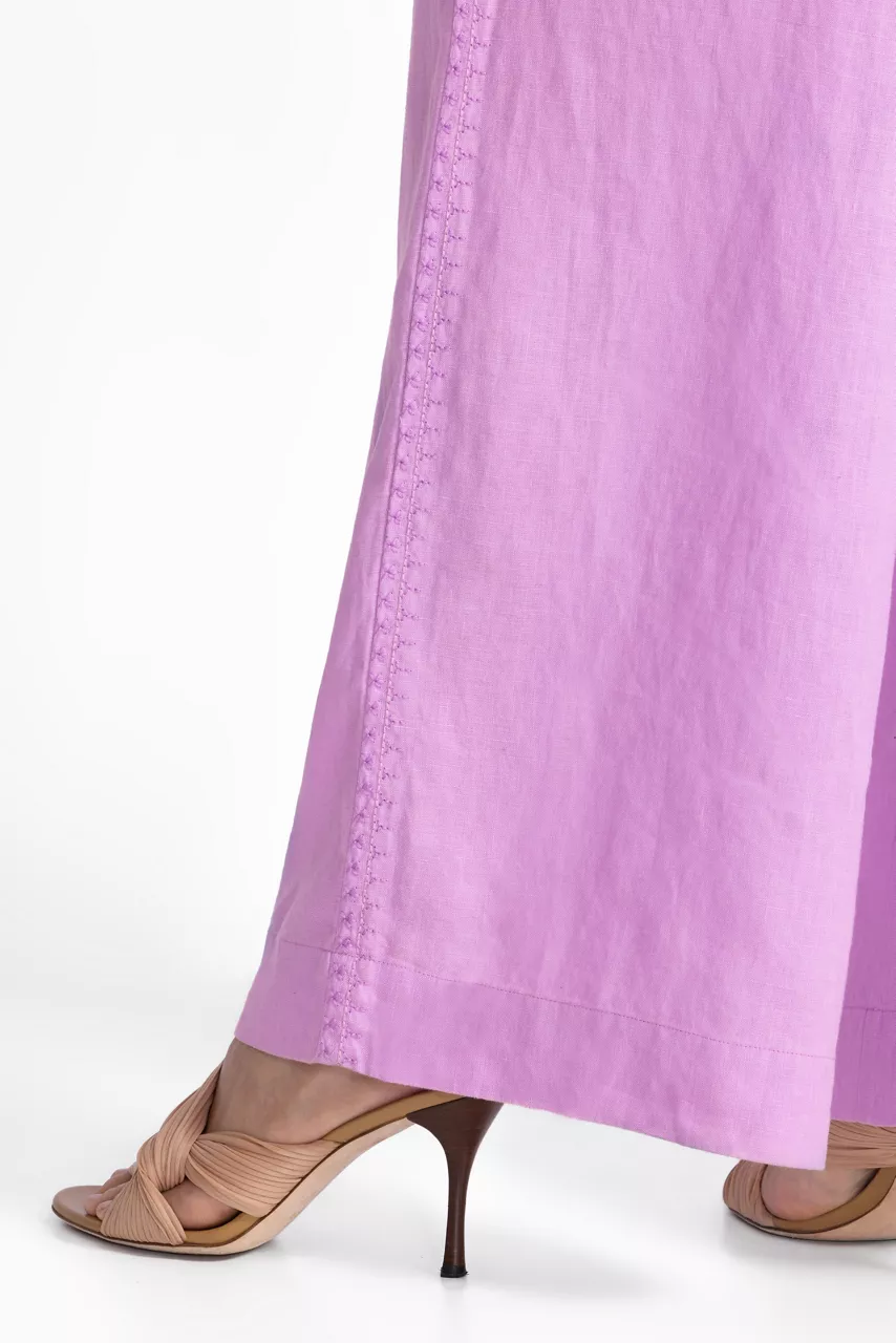 Johnny Was WIDE LEG PLEAT PANT Pink Lilac