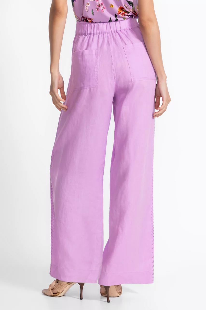 Johnny Was WIDE LEG PLEAT PANT Pink Lilac