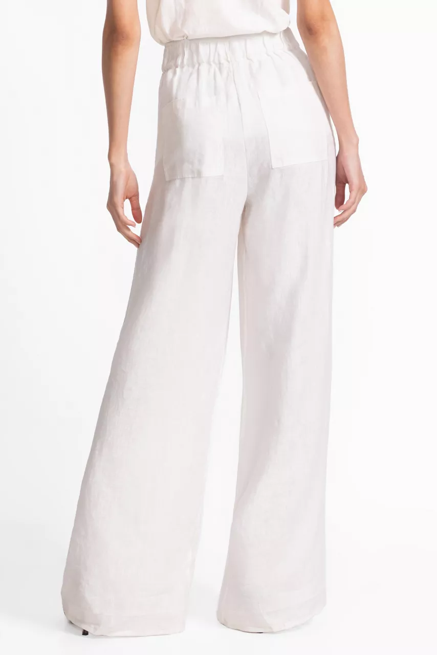 Johnny Was WIDE LEG PLEAT PANT White