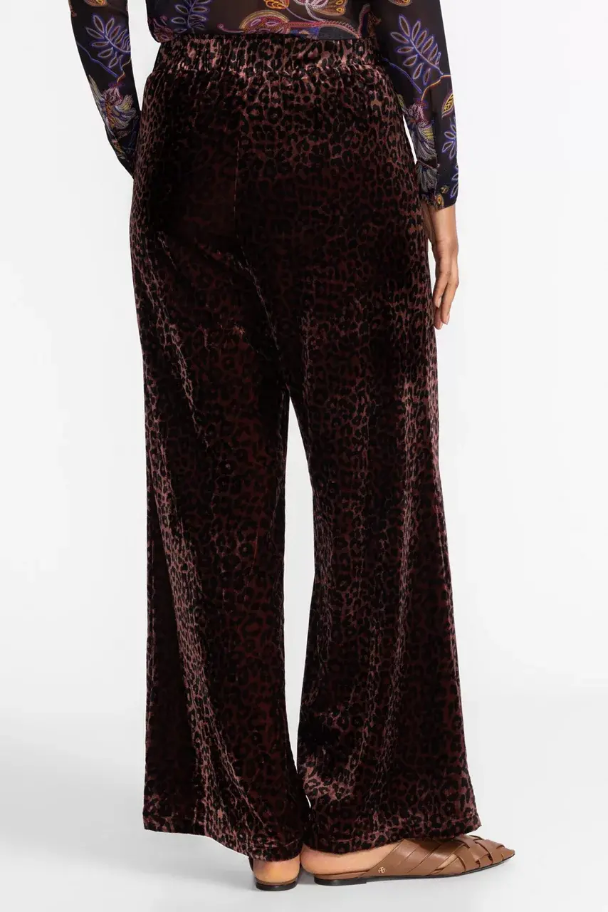 Johnny Was WIDE LEG VELVET PANT Misty Leopard