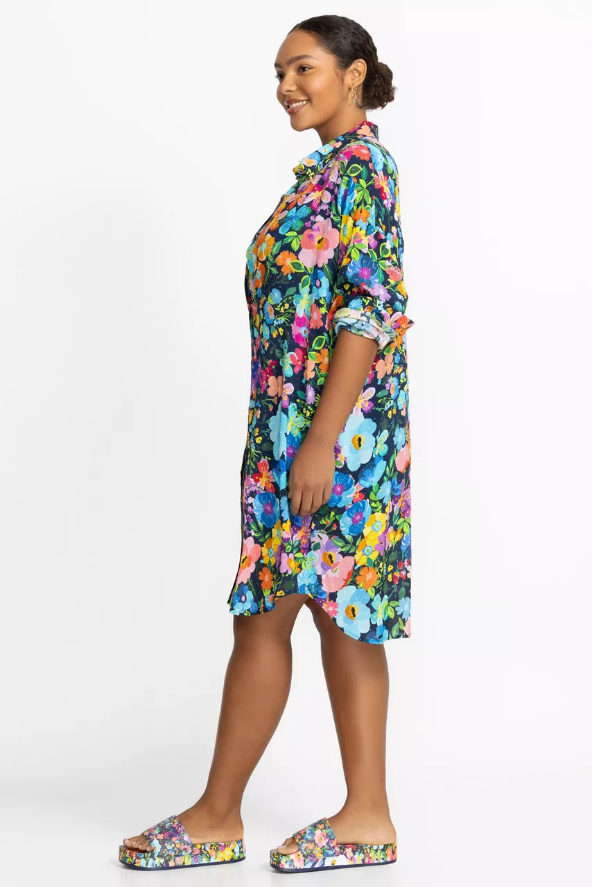 Johnny Was WILD BLOOM LONG SHIRT DRESS