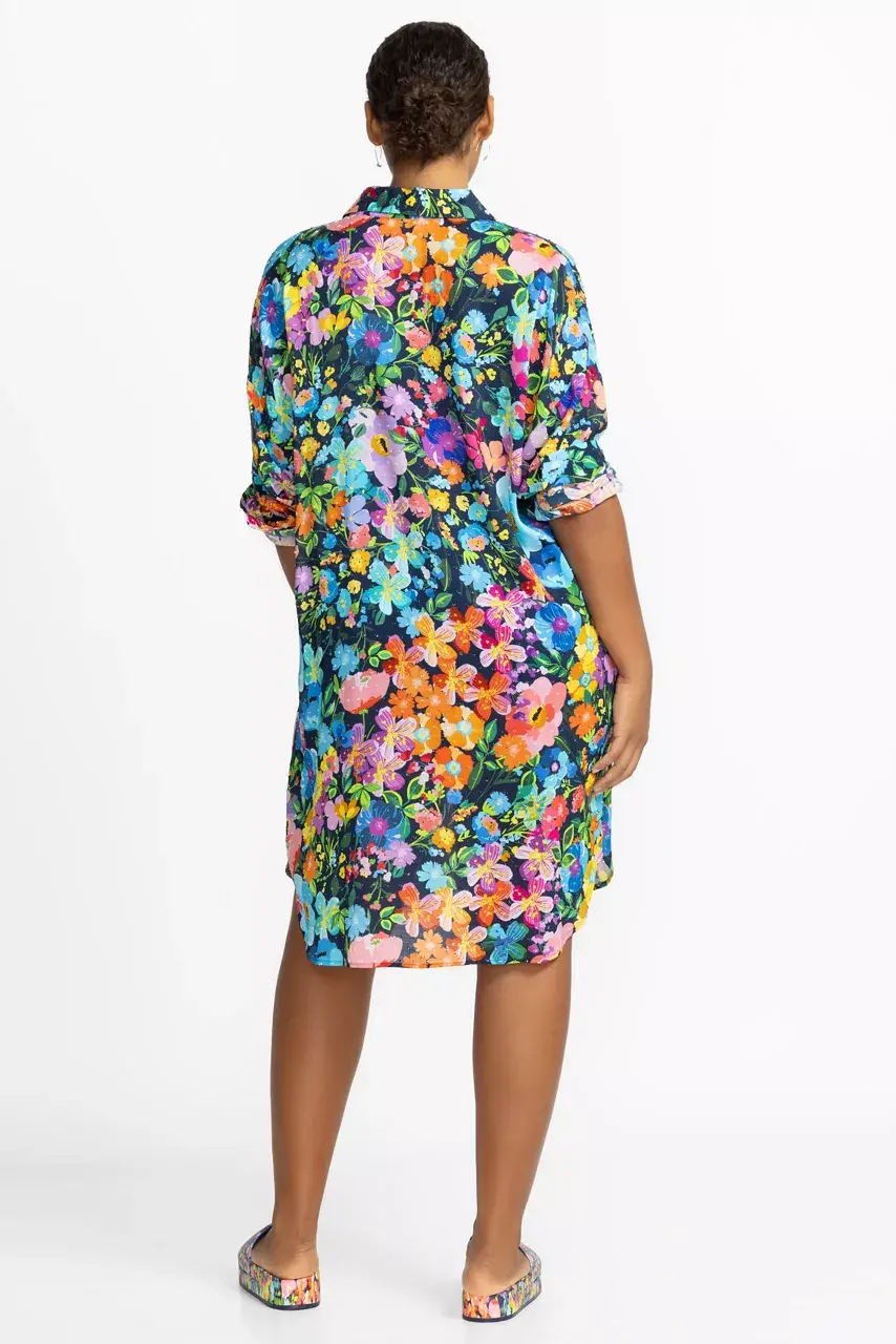 Johnny Was WILD BLOOM LONG SHIRT DRESS