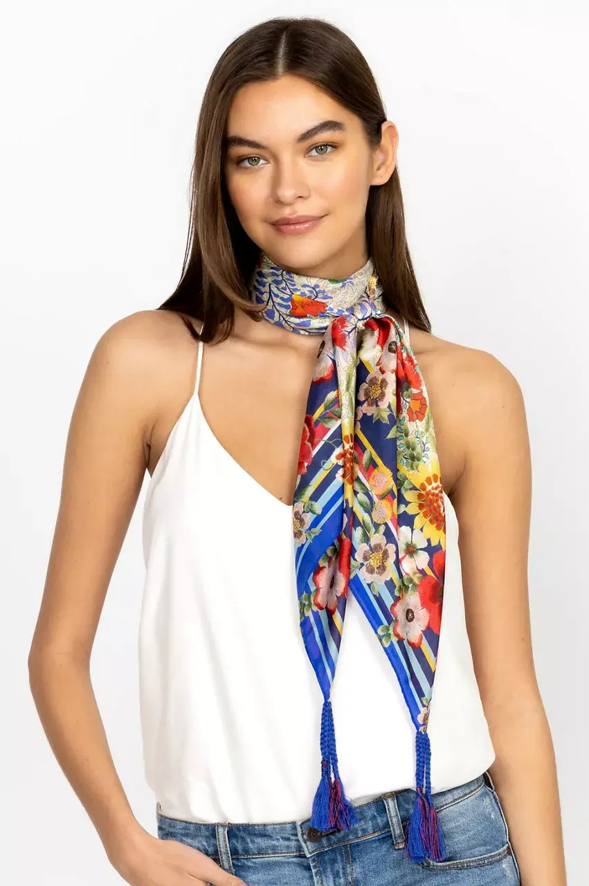 Johnny Was Wild Flower Scarf Multi